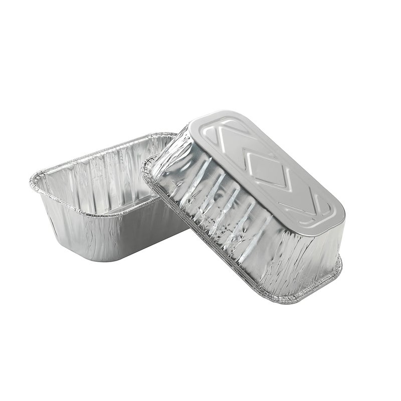 Waytiffer (50 Pack) 1Lb mini Loaf Pans Heavy Duty Disposable Aluminum Foil Bread Tins Standard Size 6" X 3.5" X 2.5" Oven Safe Sturdy Small Bread Tin Pans 1 Pound Loaf Pans - Image 3